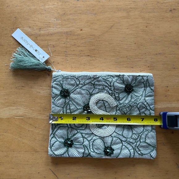 NWT New with tags beaded S monogram zippered pouch - Picture 4 of 5